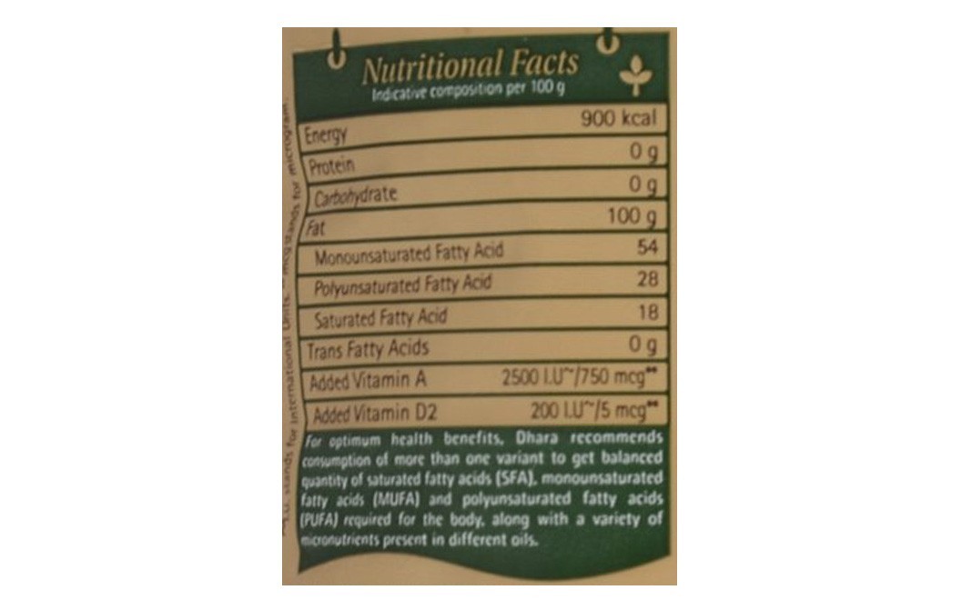 Dhara Filtered Groundnut Oil   Pack  1 litre